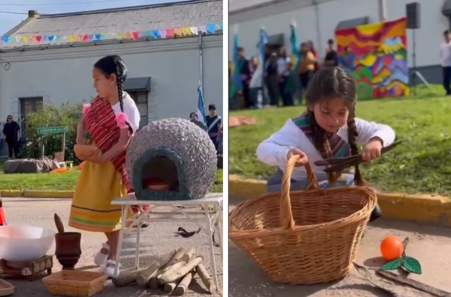 Los alumnos del Jardín de Infantes N° 902 “María Elena Walsh” realizaron una representación evocando a la Pachamama.