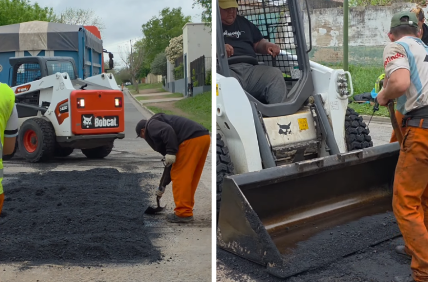 Continúa el bacheo sobre calle Martínez