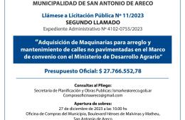 Licitación en curso para los vecinos
