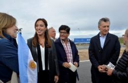 Vidal acompañó a Macri en una recorrida por la autopista Pilar-Pergamino