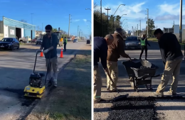 Avanzan las tareas de bacheo sobre avenida Smith